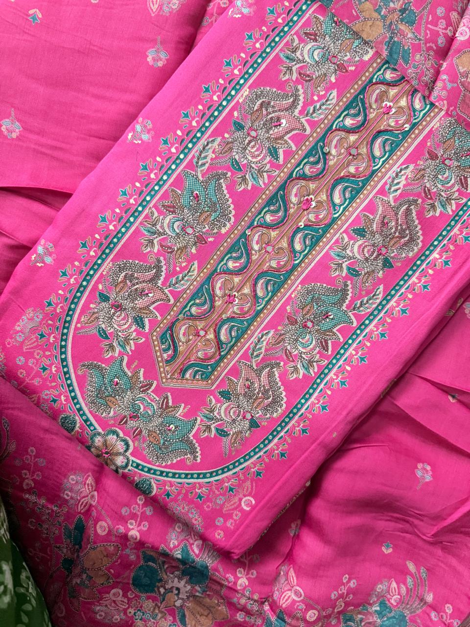pink jam Cotton suits with work